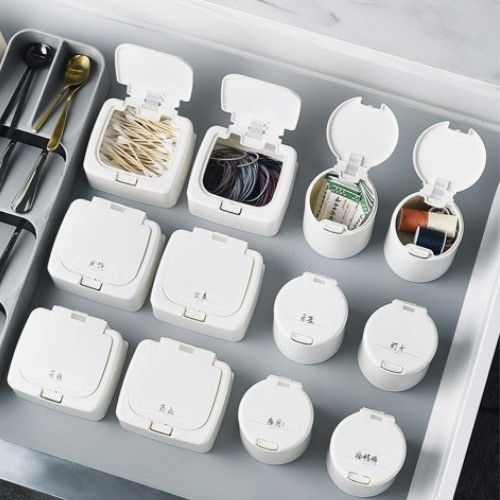 모나코올리브  모던화이트 클릭 정리함 원형