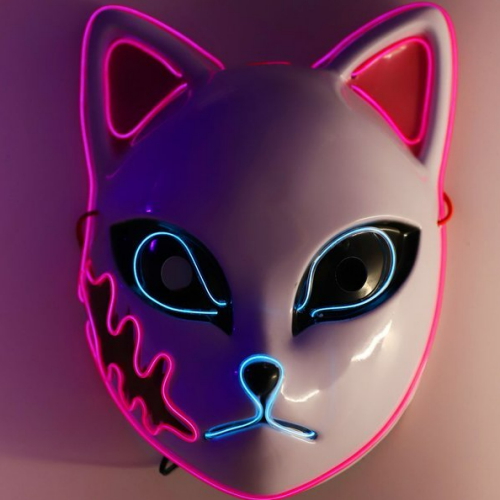 스투피드  LED 여우 구미호 가면 핑크