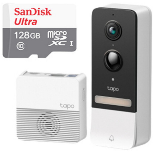 TP-Link  Tapo 무선 스마트 비디오 도어벨 + Sandisk Ultra micro SD 128GB