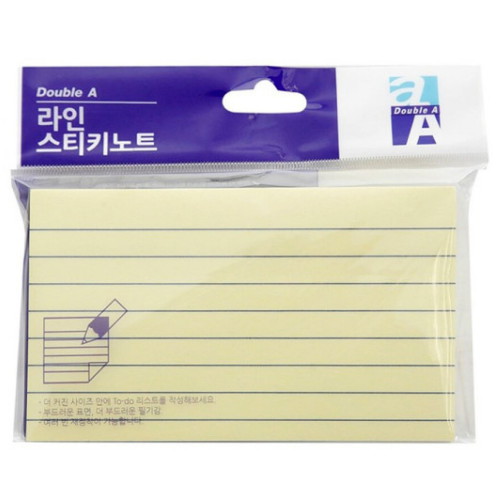 오피스존  더블에이 라인스티키노트 76x127 100매 메모 점착메모지