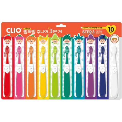 크리오  펌프 팝 어린이칫솔 초등 주니어 3단계 10개입 x1개