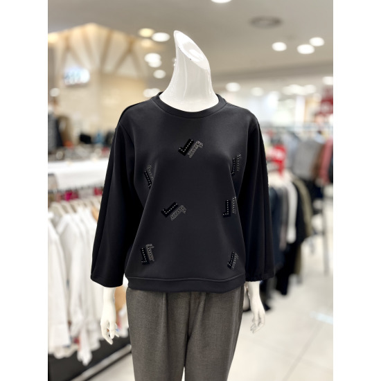 트리아나 비즈 포인트 라운드 티셔츠 AJ3TA02