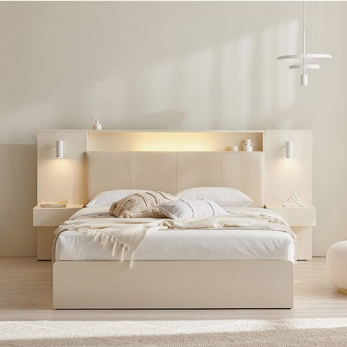 삼익가구 더메인 프리미엄 가죽헤드 수납 호텔 LED침대 Q