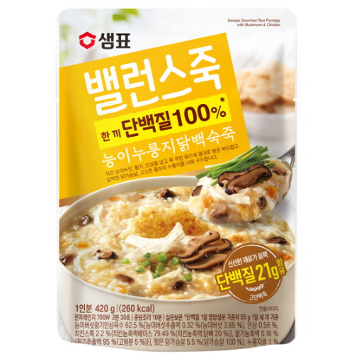 샘표식품  밸런스죽 능이누룽지 닭백숙죽 420g