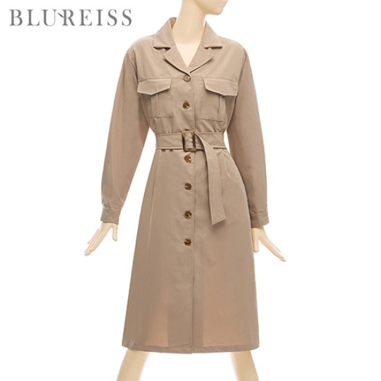 블루레이스 벨티드플랩포켓카라원피스_B3F1OP3271