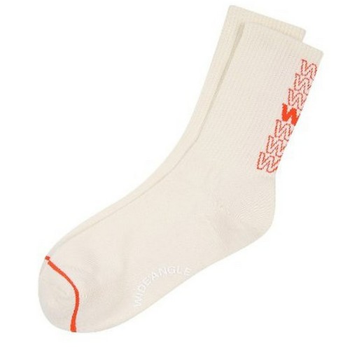 와이드앵글  로고 플레이 크루삭스 크림 WMU23S05GH