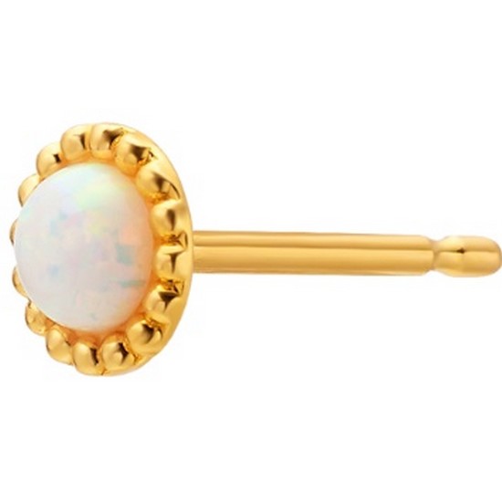 한국금다이아몬드  한쪽 귀걸이 미니 오팔 큐빅 밀그레인 0.22g