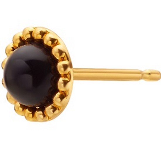 한국금다이아몬드  한쪽 귀걸이 오닉스 큐빅 밀그레인 0.34g