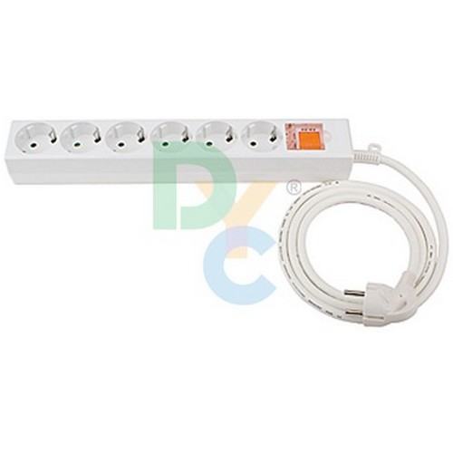 동양전자산업  6구 메인스위치 양극 차단형 멀티탭 화이트