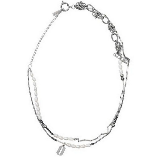 아조바이아조 White Pearl Necklace (SILVER)