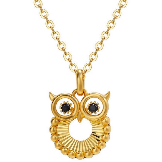 한국금다이아몬드  행운 써클 부엉이 목걸이 7.5g