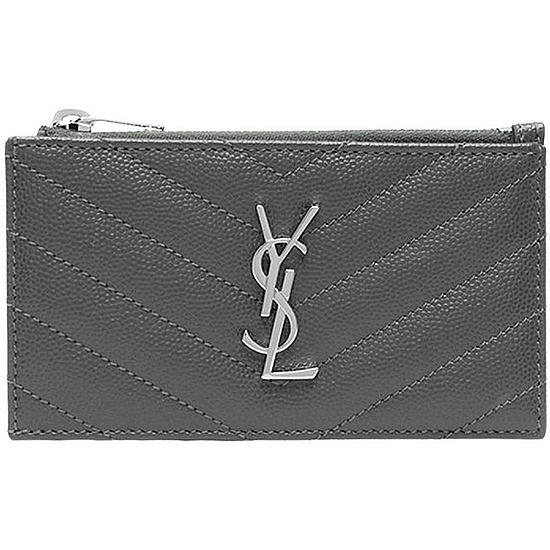 생로랑 모노그램 프라그망 지퍼 카드 케이스 607915 BOW02 1112