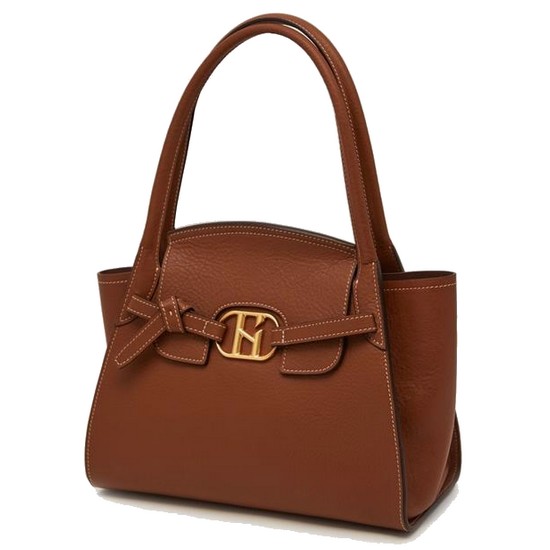 헤지스 H20 브라운 시그니처 H 장식 소가죽 토트백_HIBA1E106W2