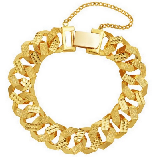 한국금다이아몬드  남자 팔찌 팔각 콤비 체인 37.5g