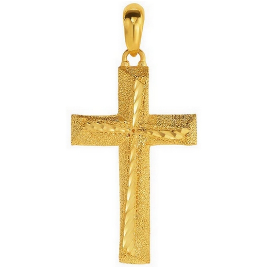 한국금다이아몬드  남자 펜던트 사선 컷 십자가 7.5g