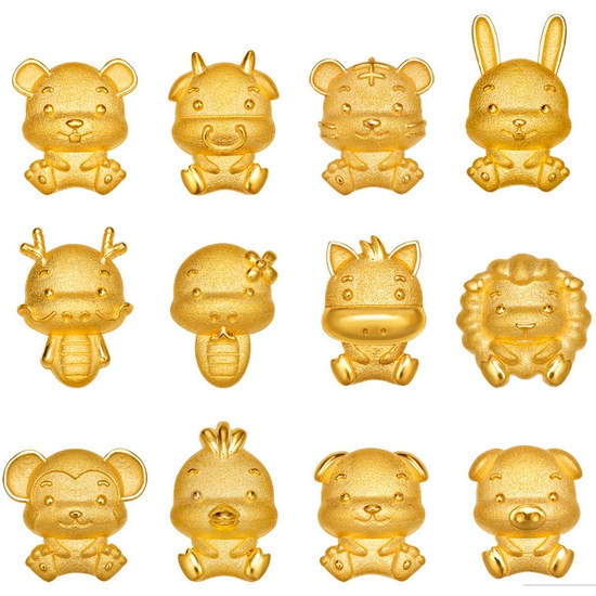 한국금다이아몬드  동물 기념품 십이지신 피규어 12종 세트 36g
