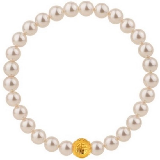 한국금다이아몬드  볼 팔찌 여자 금팔찌 진주 복 1g