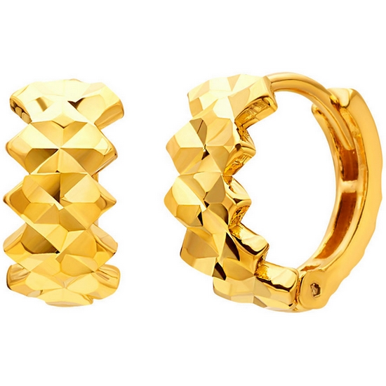 한국금다이아몬드  여자 원터치 귀걸이 스퀘어 웨이브 3.75g