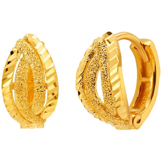 한국금다이아몬드  여자 원터치 귀걸이 투라인 웨이브 3.75g