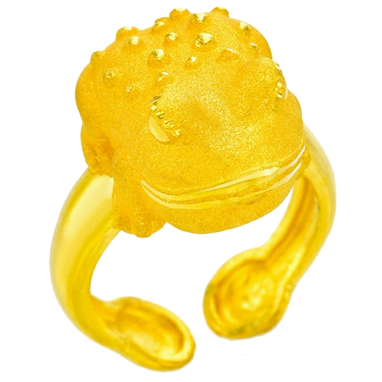 피주얼리  부귀영화 두꺼비 모양 돌반지 3.75g