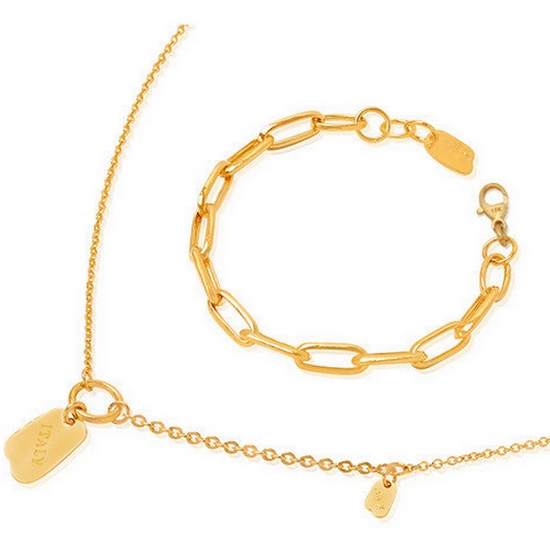 혼골드모아 골드모아 여자 순금 목걸이 팔찌 세트 이태리 클립 22.5g