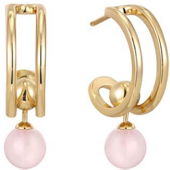 아니아하이에  로즈 쿼츠 925 실버 후프 귀걸이 E045-05G-RQ