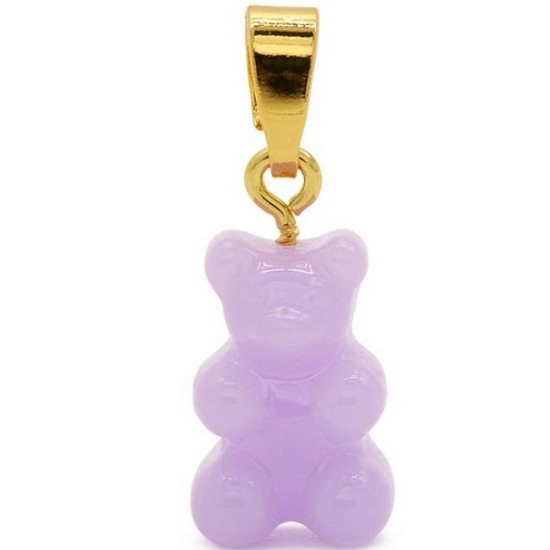 크리스탈 헤이즈  Nostalgia Bear Classic Connector Gold Pendant (Lavender)