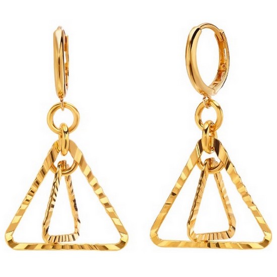 한국금다이아몬드  여자 원터치 귀걸이 반짝 삼각 3.75g