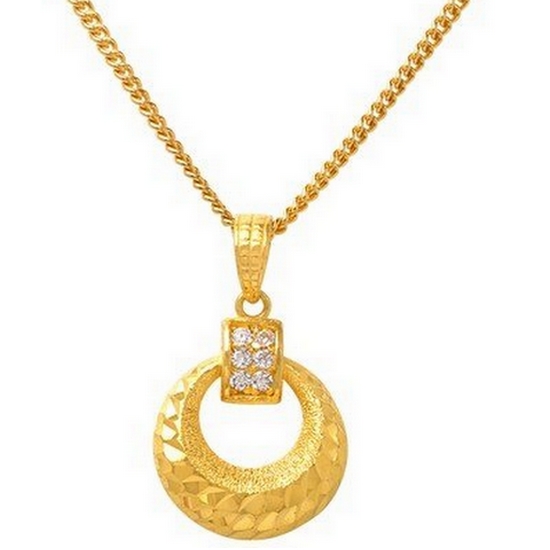 혼골드모아 골드모아 여자 목걸이 서클 큐빅브릿 15g