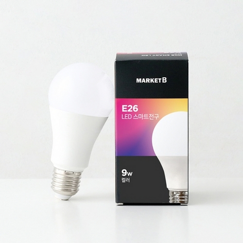 마켓비  LED 컬러 스마트 전구 9W