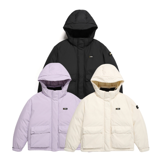 내셔널지오그래픽  듀공 후드 숏기장 덕 다운 점퍼 N234WDW901