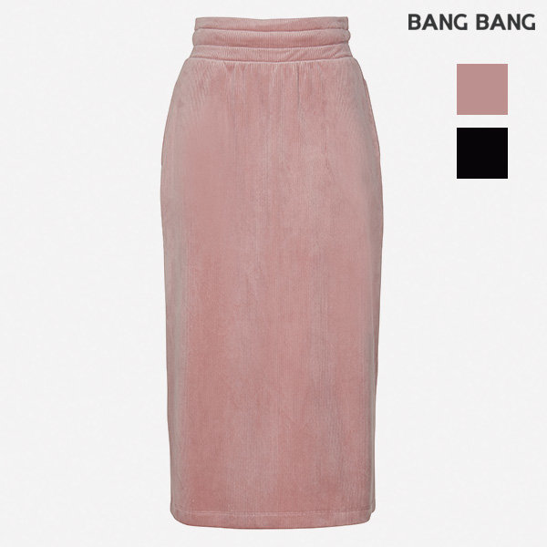 뱅뱅 여성 벨로아 골지 셑업 롱 스커트 NKJT71