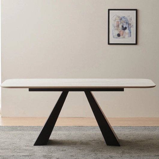 보니애가구 데클렌 타원 24T 포세린 세라믹 식탁 1600