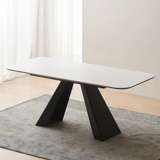 보니애가구 데클렌 타원 24T 포세린 세라믹 식탁 1800