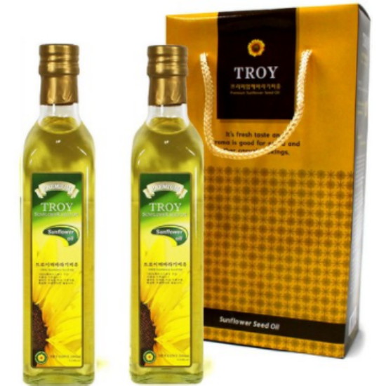 트로이 해바라기씨유 500ml 2p 10세트/1박스 명절선물세트 최고급포장 프리미엄 오일 추석선물세트