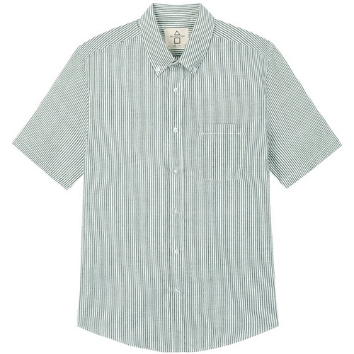 더셔츠스튜디오 루즈핏 써커스트라이프 버튼다운 반팔셔츠