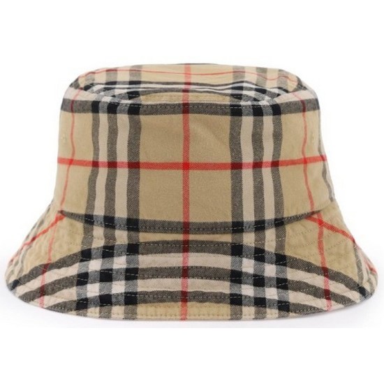 버버리 체크 코튼 버킷햇_8075657