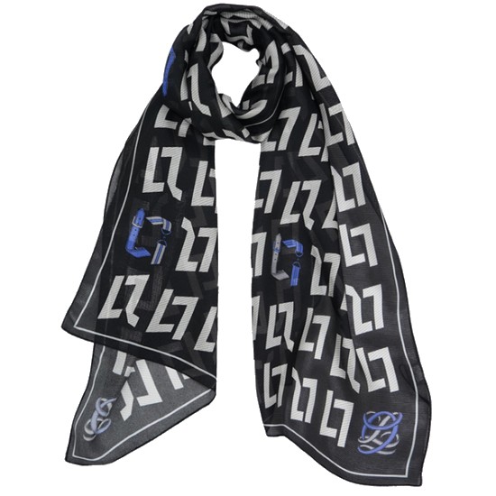 루이까또즈 실크 롱스카프 뉴파브리스 블랙 2CSL208BL