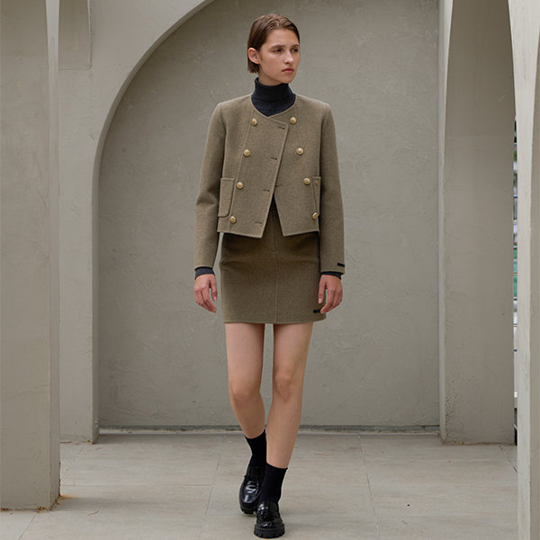 나인 Atelier Nain SK-4812 조이스 울 핸드메이드 셋업 미니 스커트