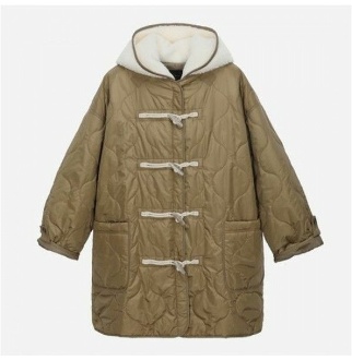 써스데이아일랜드 여성 루즈핏 덤블 후디 패딩 점퍼 T228MJP301W