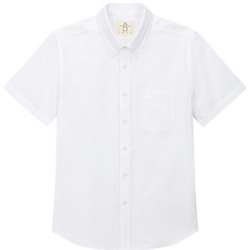 더셔츠스튜디오 반팔 루즈핏 면혼방 옥스포드 버튼다운 셔츠