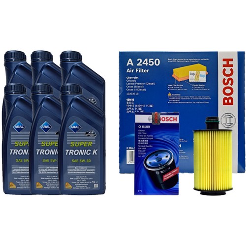 아랄  슈퍼트로닉 K 5W30 6L + 보쉬필터 쉐보레 올란도 2.0 디젤
