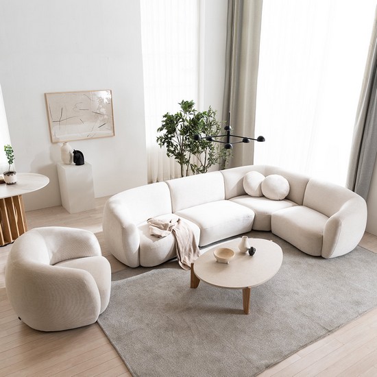 리바트 로지 코너형 패브릭 소파 5인용