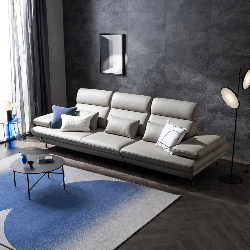 플랫b 스윙 전체 천연통가죽 소파 4인용