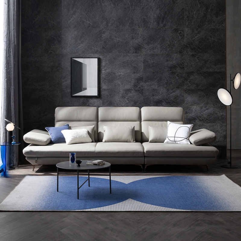 플랫b 스윙 전체 천연통가죽 소파 4인용