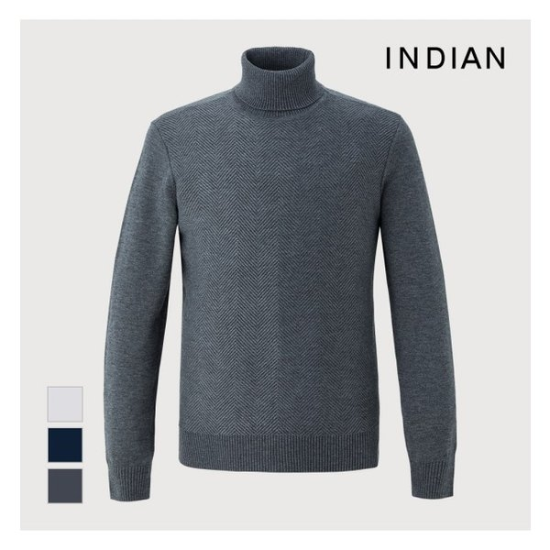 인디안 겨울 남성 롱터틀 니트 MIVBFYW9261