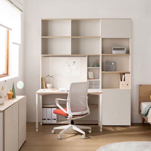 리바트 하움 오브제 6단 콘센트형 학생 책상세트