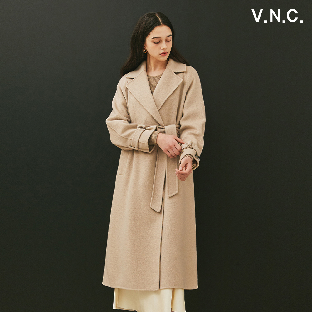 비지트인뉴욕 여성 벨티드 레글런슬리브 핸드메이드 롱코트 VZBLCF2