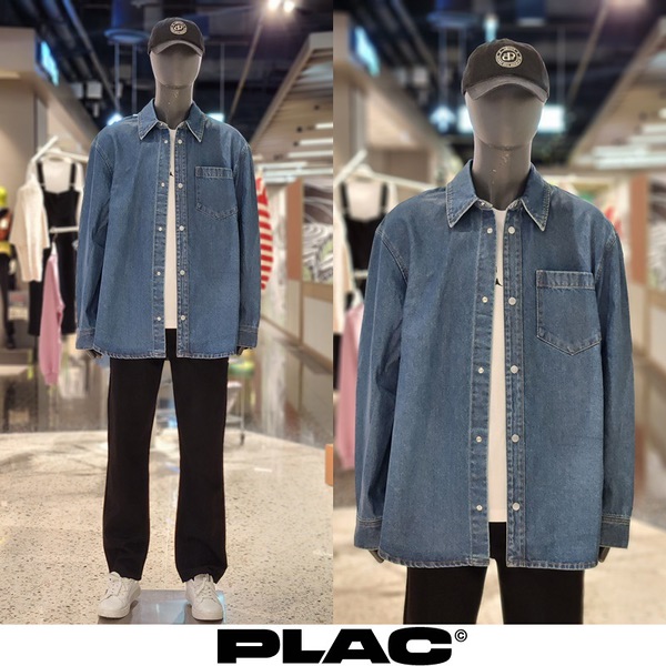PLAC 플랙 PWTH3LSL53M 남성 코팅 데님 셔츠 자켓