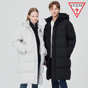 게스 남녀공용 후드 롱다운_MN4W9895